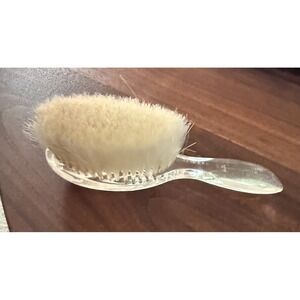 Vintage Lucite Clear Baby Brush 6.5" Long
